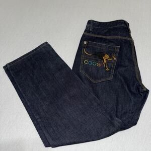 COOGI Denim Jeans Relaxed Fit Men Sz 38x32 Hip Hop Y2K Dark Wash Kangaroo NWOT